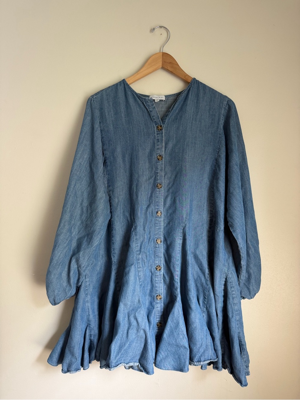 Gianni Bini Chambray Denim Mini Dress | Size Medium